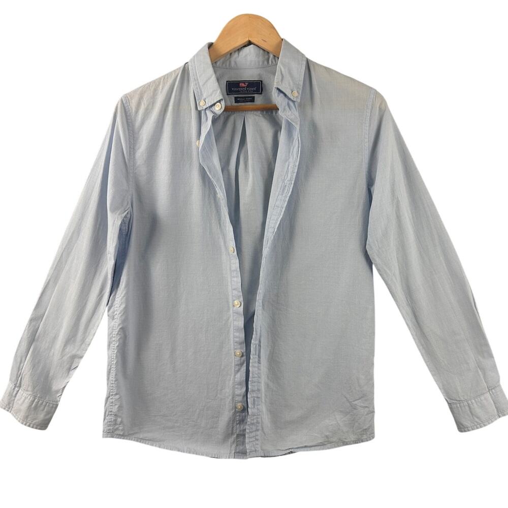 Vineyard Vines Men’s Whale Shirt Light Blue‎ Button Down XS 100% Cotton